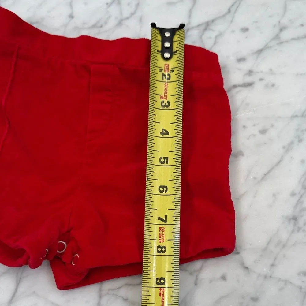 Toddler Sz 18 Mo/2T Red Velour Shorts